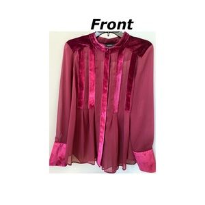 Alfani Velvet Trim Blouse